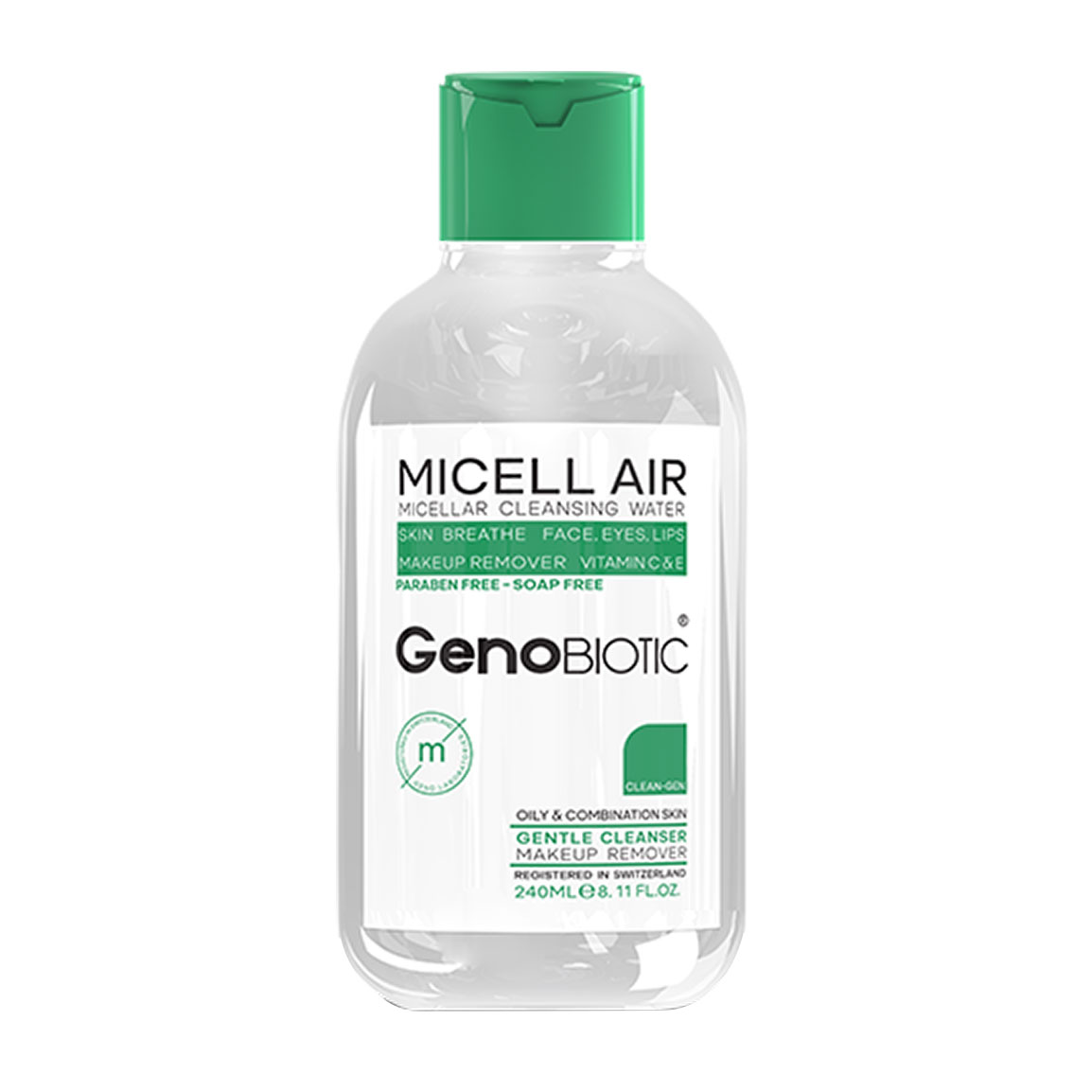 محلول پاک کننده آرایش ژنو بایوتیک مدل Oily Skin 1 مخصوص پوست چرب و مختلط حجم 240 میلی لیتر